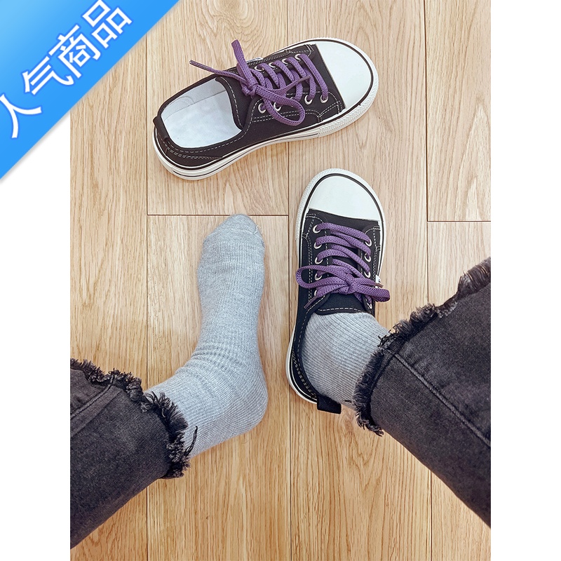 SUNTEK日系芒果头帆布鞋女春夏2023年季新款学生小白鞋奶呼呼休闲板鞋子高清大图