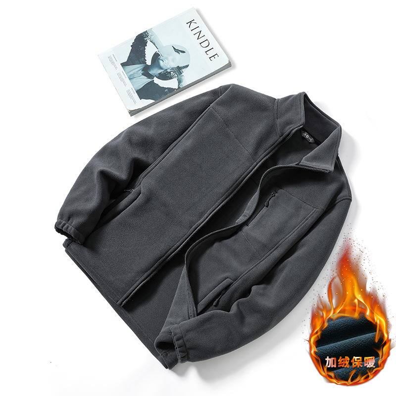 健卡侬 外套抓绒 J196 男深灰 XXL