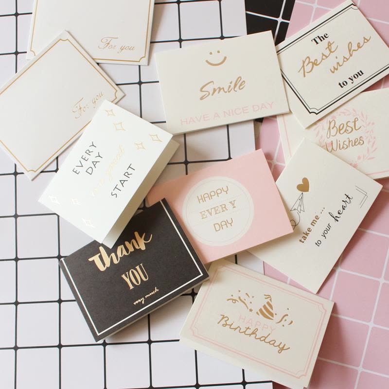 升级款t2-生日快乐HAPPY白底 5套装(贺卡+信封)|贺卡商务留言卡生日祝福diy小卡片烫金韩国创意迷你感谢卡图片