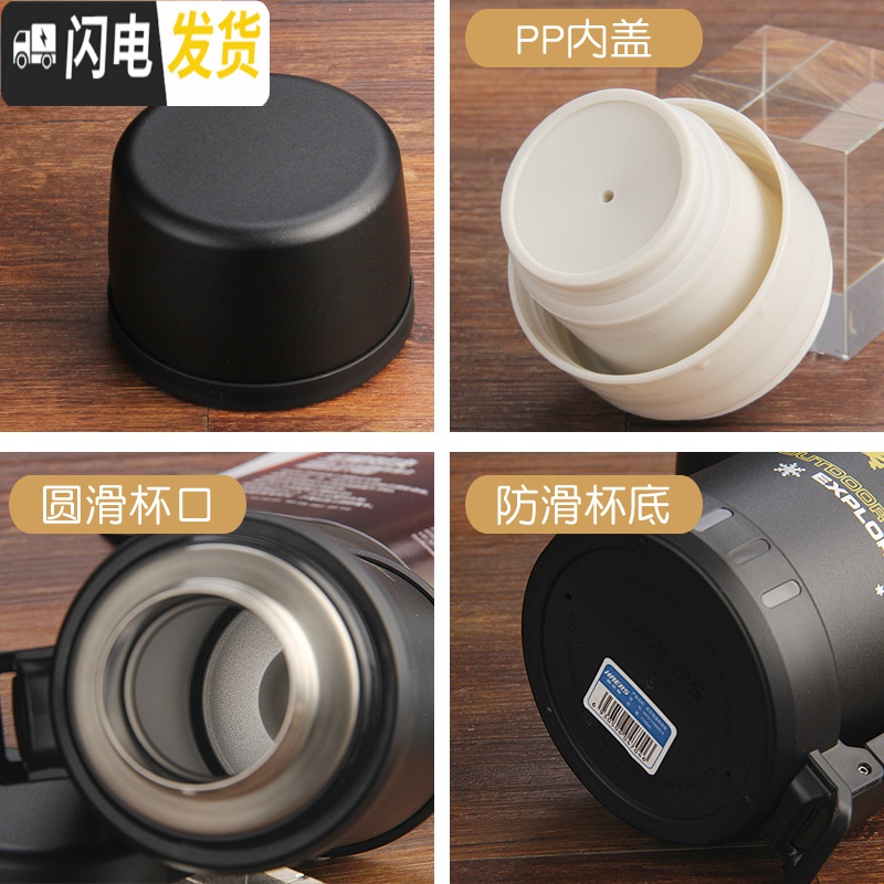 三维工匠保温杯大容量不锈钢真空男女户外旅游壶便携保温水壶1100 1000磨砂红色+杯套+杯刷高清大图