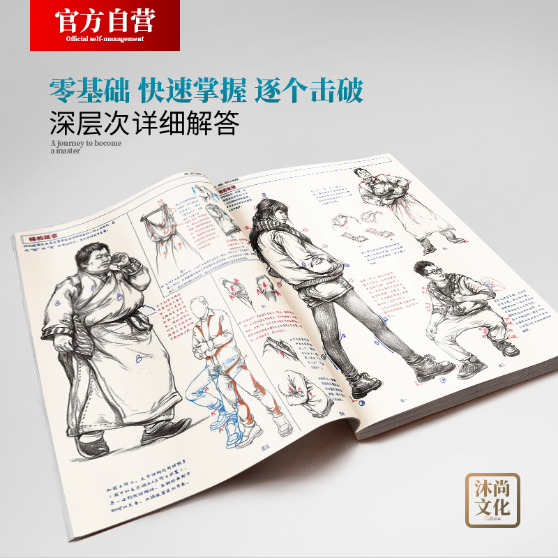 [正版]超级速写人物课件 李宝伦头部五官肖像局部手足动态场景组合线性零基础入门照片对画临摹范本高联考院校央国美术绘画教高清大图