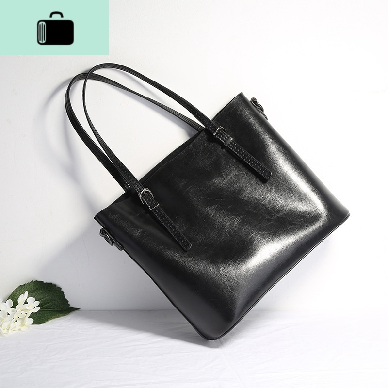 复古皮大包大容量斜挎袋牛皮手提包简约休闲软皮斜挎单肩包女包new