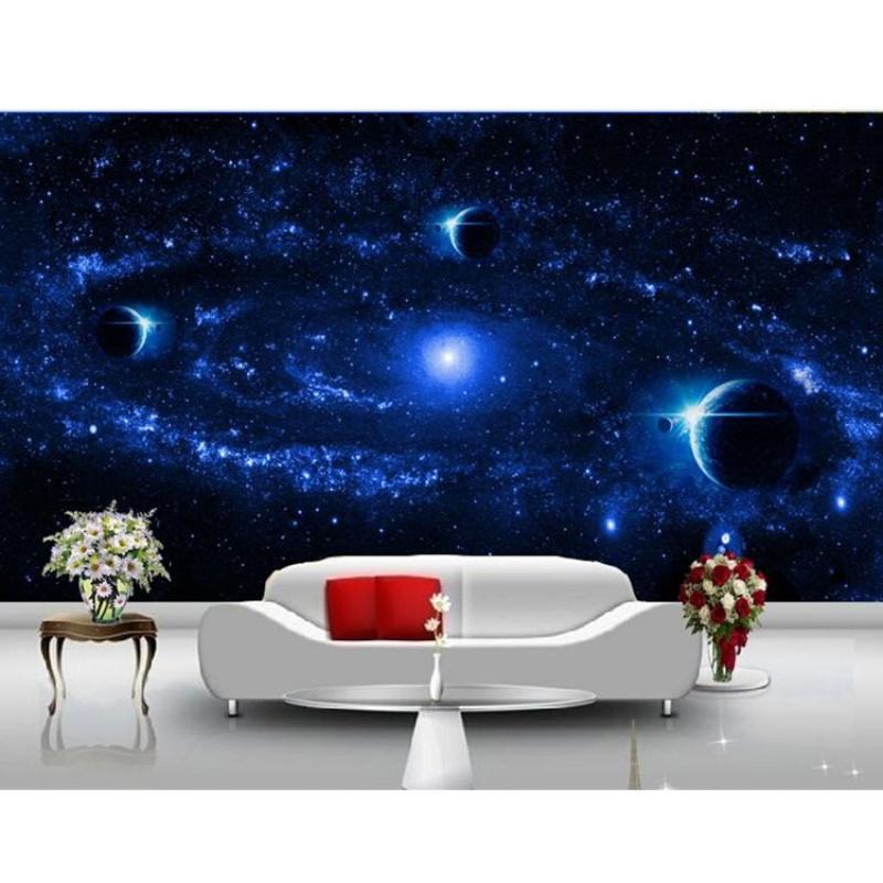 3d立体浩瀚宇宙星空壁画个性流星行星墙纸壁纸主题房时尚大型壁纸壹德