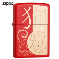美国zippo打火机生肖猪红哑漆本命年生肖猪29522猴狗猪鸡鸿运当头创意生日礼物刻字正品旗舰店