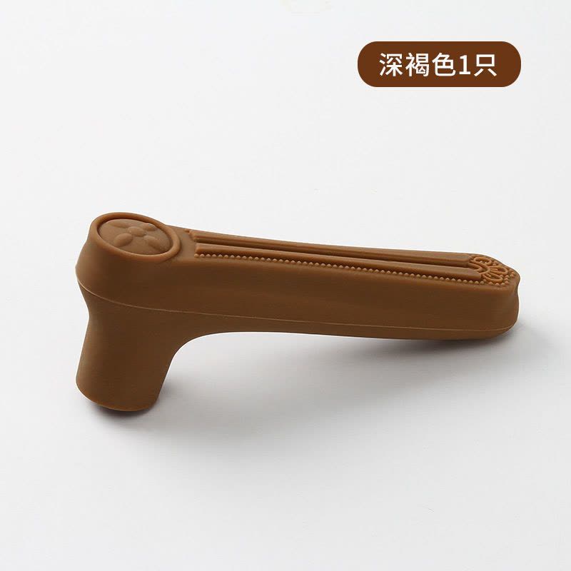 防撞门把手保护套硅胶儿童安全门把套宝宝房门拉手垫防盗门防碰套 1个装[深褐色]加厚防滑图片