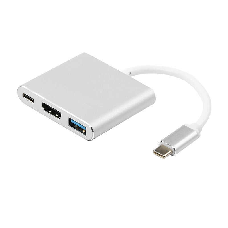 酷比客(L-CUBIC) LCCPUCHAFP Type-C 转HDMI+HUB+供电转接线 (计价单位:根) 银色