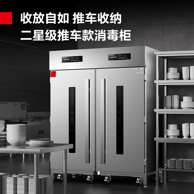 德玛仕(DEMASHI)消毒柜热风循环 商用立式高温双开门 厨房餐厅食堂专用大容量 不锈钢消毒碗柜XDR1000-F1A高清大图