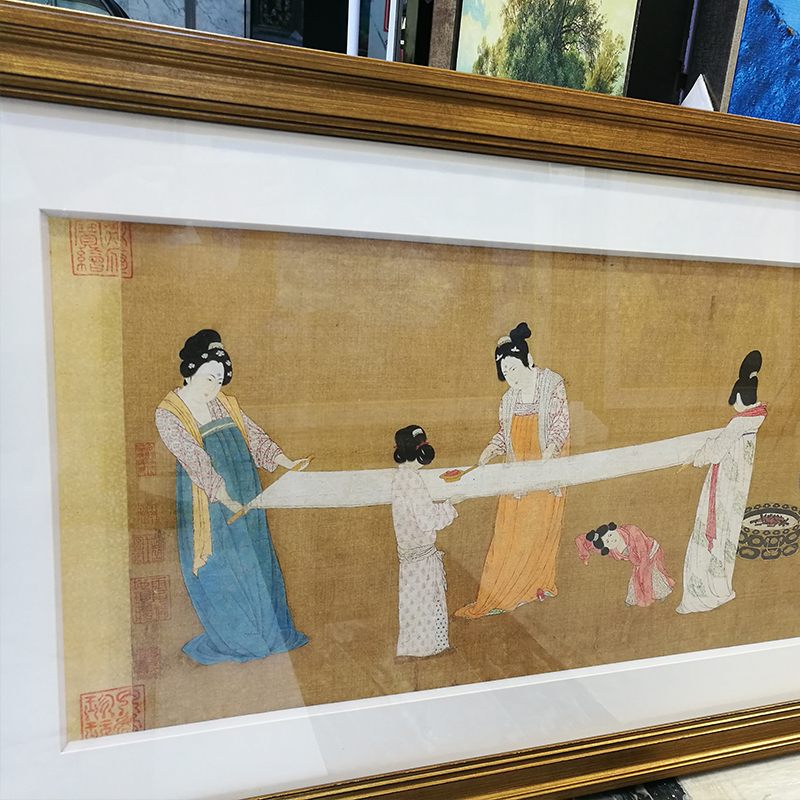 172挂画北宋 赵佶 摹捣练图中国古画十大名画仕女图装饰挂画客厅沙发背景榻榻米书房文艺挂画中式装饰画