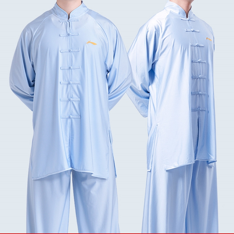 李宁太极服男款武术表演服八段锦太极拳练功服男太极服女夏天新款