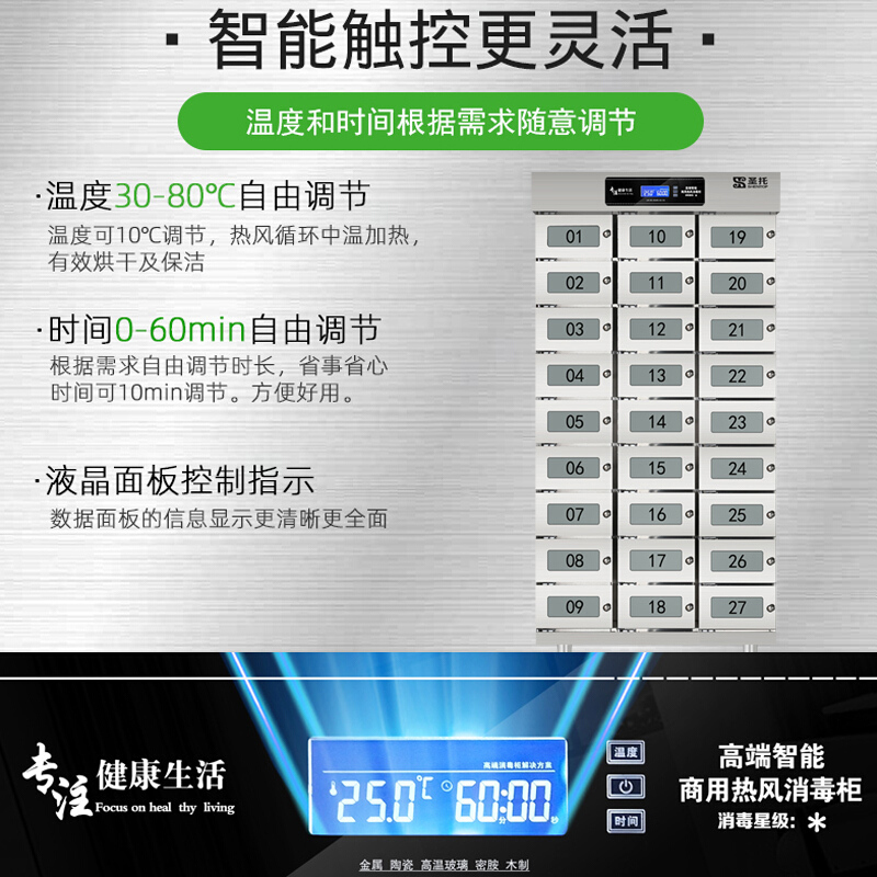 圣托(Shentop)独立室消毒柜商用 大型304不锈钢格子保洁柜 单位员工专用消毒碗柜 YTP432-R27