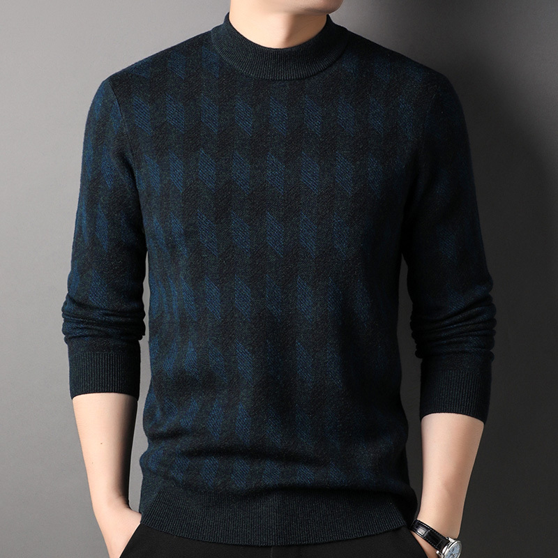 免费试穿 高端山羊绒正品牧绒多斯圆领100%纯羊绒衫男士大码商务青