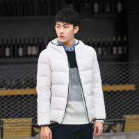 唐狮冬季新款短款羽绒服男青少韩版纯色连帽轻薄休闲外套韩版潮