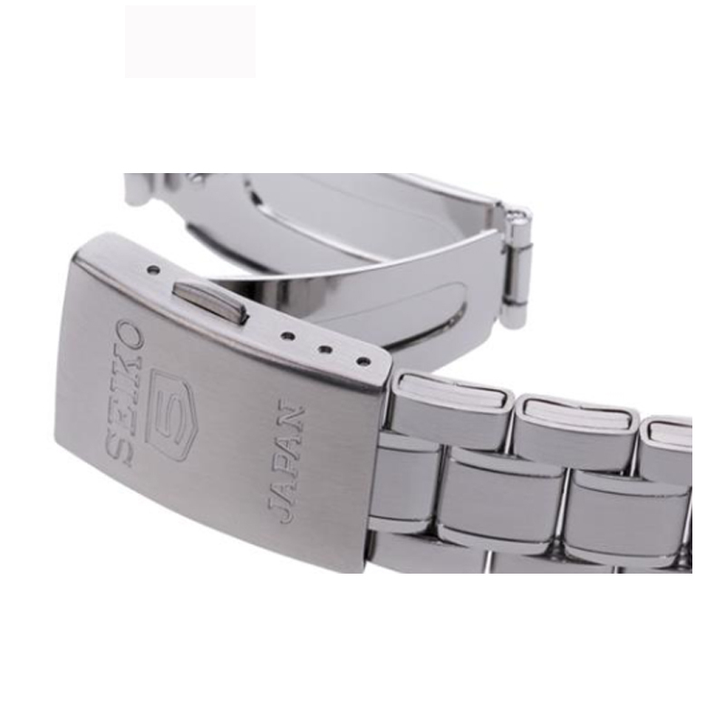 精工(SEIKO)手表 5号系列自动机械表日本原装商务休闲防水双历男士时尚腕表黑盘钢带 SNKL45J1