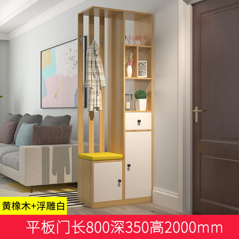 口玄关柜鞋柜进入户厅柜简约现代衣帽柜客厅隔断柜屏风柜_15 平板门长800深350高2000mm组装框架结构