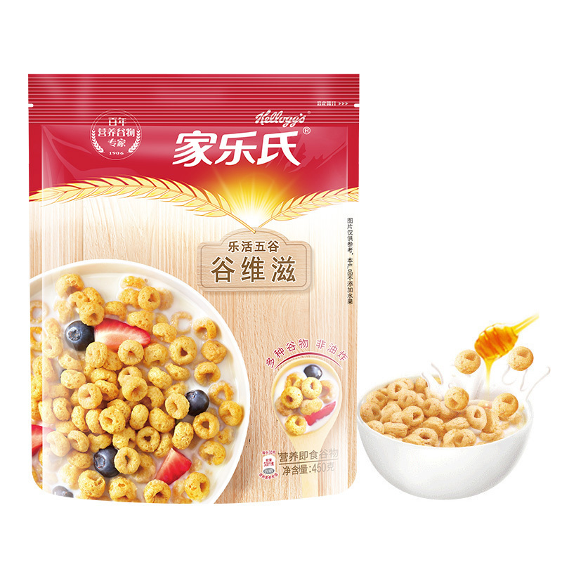 家乐氏即食冲饮营养谷物麦片早餐食品谷维滋450g*1袋
