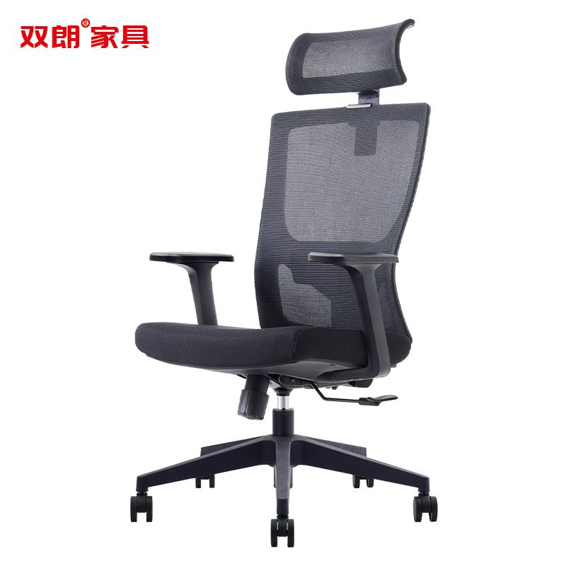 双朗 办公椅 SL-43325YBL 600*630*1140-1300mm 黑色 把高清大图