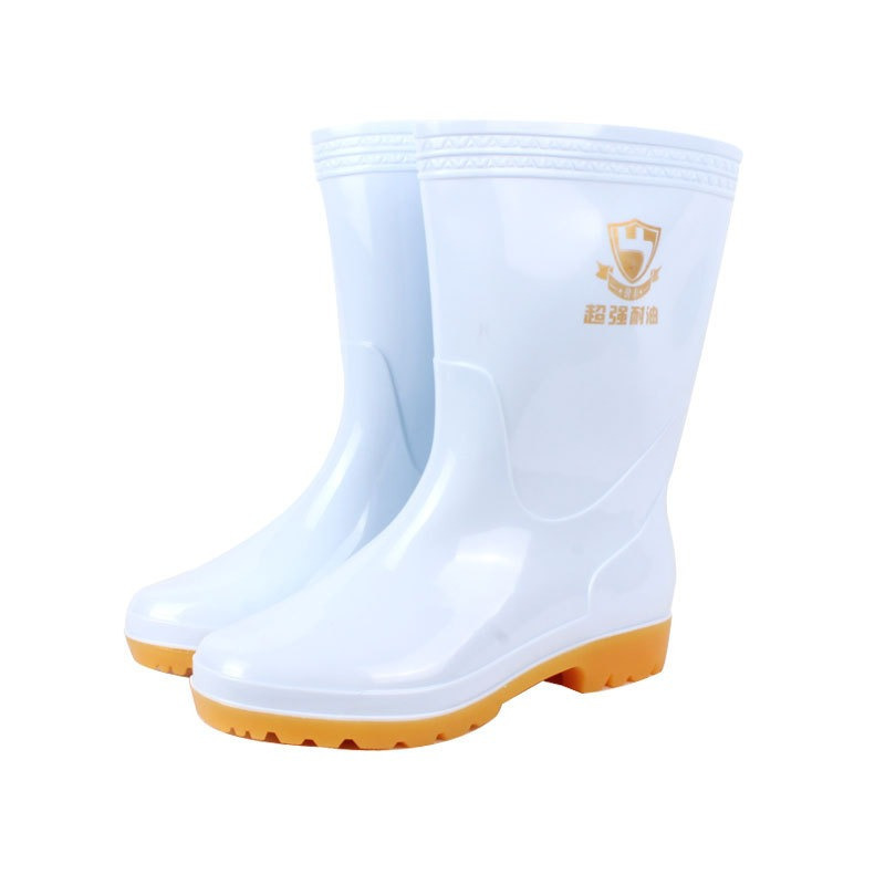 誉丰 中筒白色耐油食品靴 中筒筒耐油 耐磨食品卫生靴 Y004