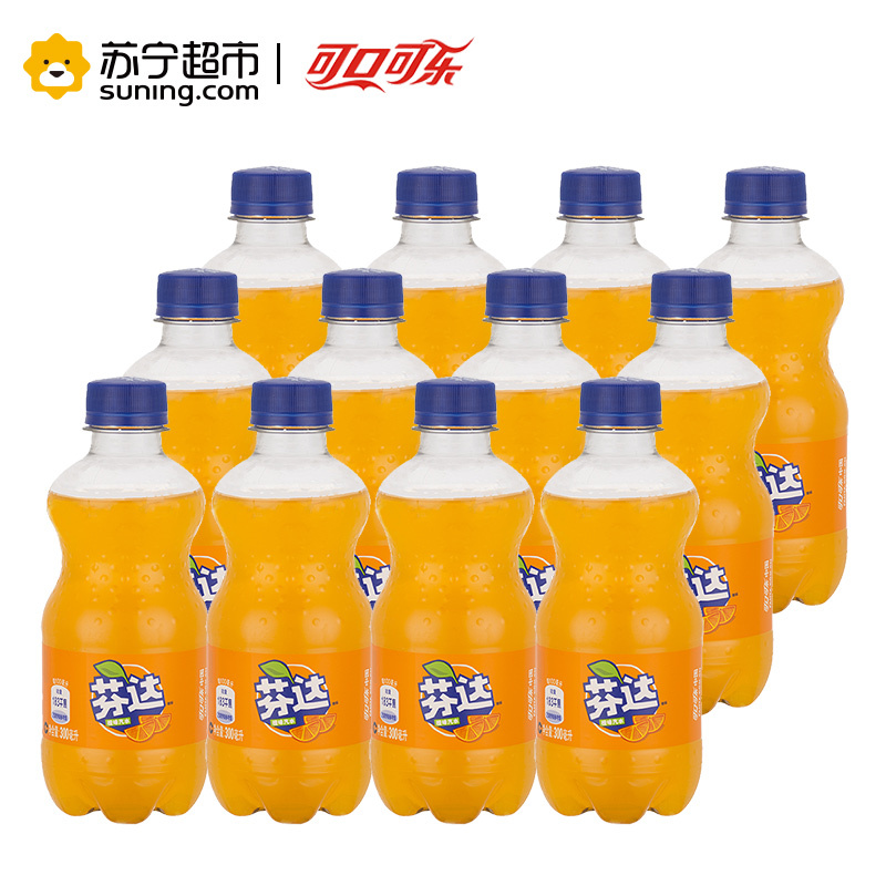 芬达 Fanta 橙味 汽水饮料 碳酸饮料 300mlx12瓶 整箱装 可口可乐出品