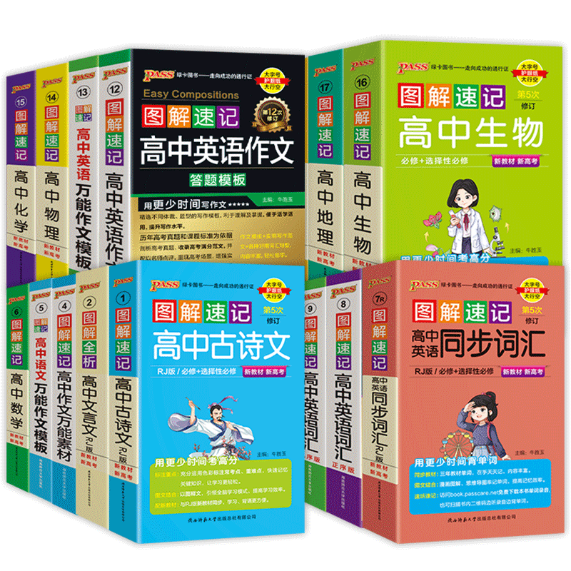 英语词汇(乱序版) 高中通用 [正版]2025图解速记高中全套语文数学英语物理化学生物历史地理思想政治公式定律基础知识手高清大图