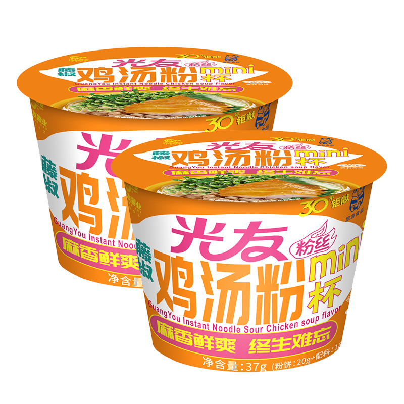 光友粉丝藤椒鸡汤粉min杯37g*12杯整箱装高清大图