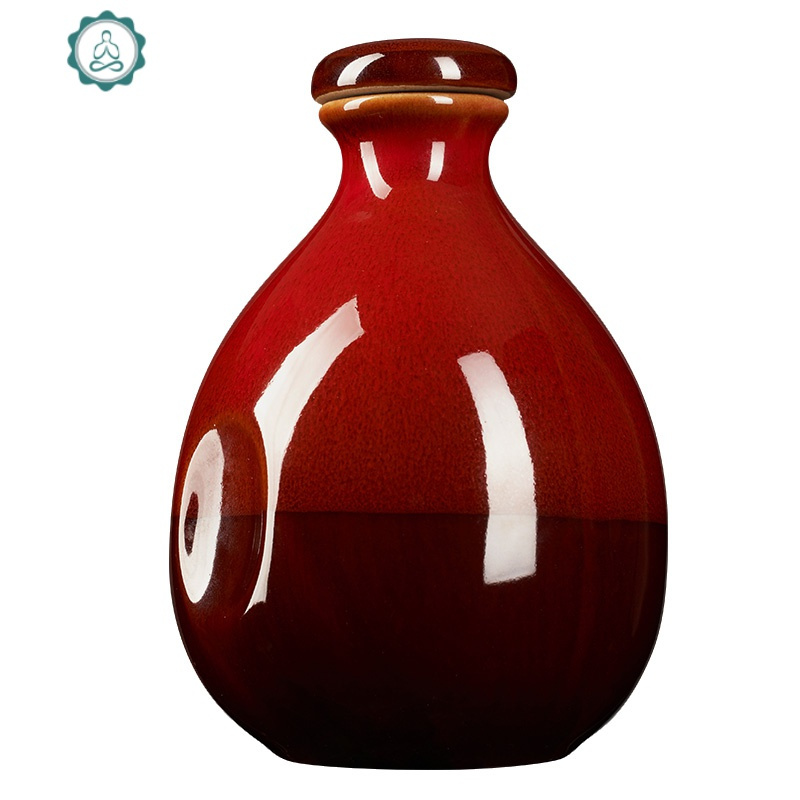 酒瓶子一斤装空瓶陶瓷家用1密封小土陶小酒坛米白酒摆件装饰 封后 窑