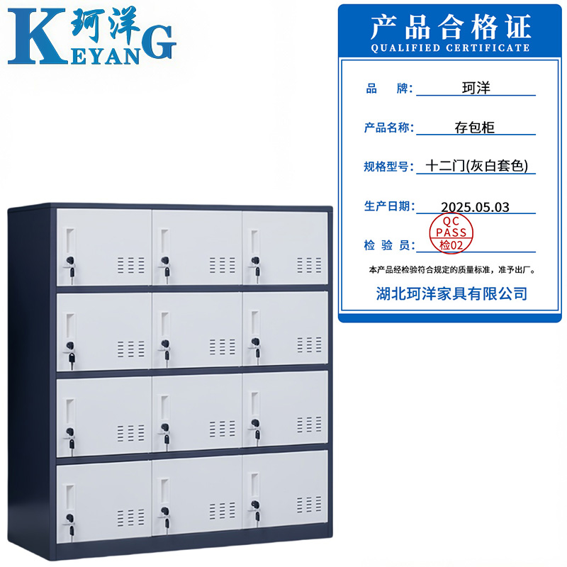 珂洋 存包柜 十二门(灰白套色) 台高清大图