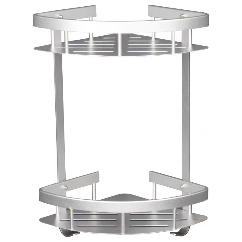 澎铭源 太空铝浴室卫生间层架 两层加厚三角置物架400*220mm/个高清大图