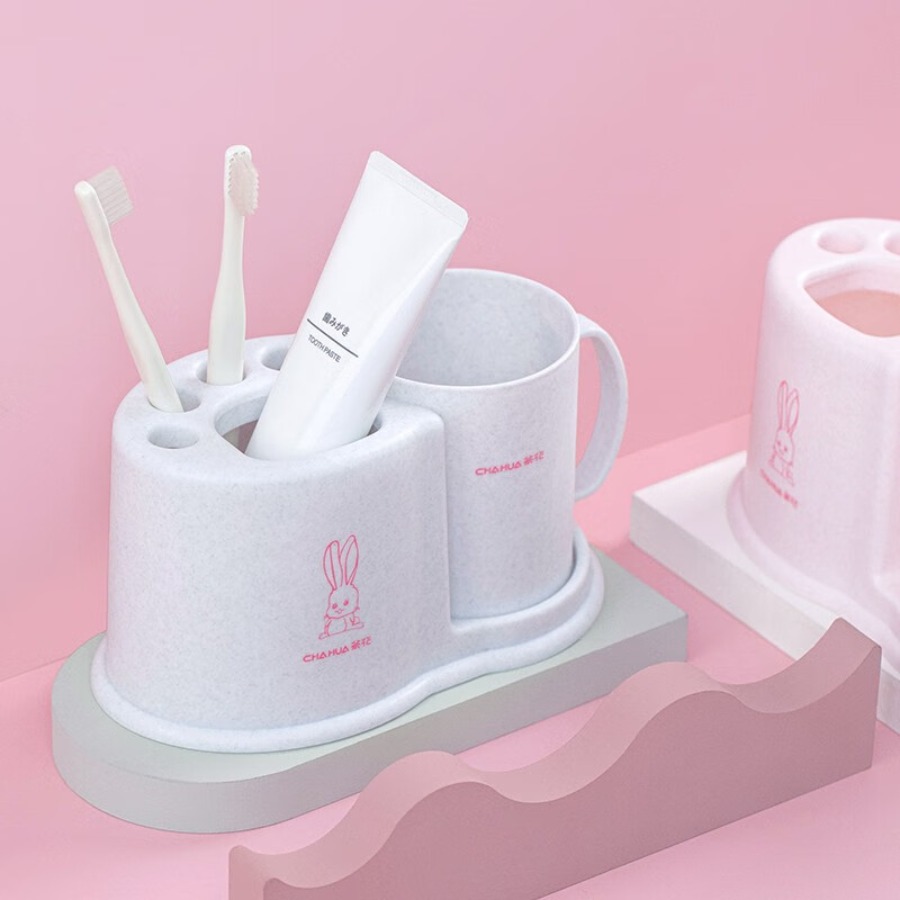 茶花(CHAHUA) 牙刷架多用牙刷架套装塑料 浴室多用牙刷架2205