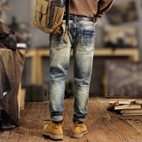 艺术感复古美式牛仔裤男高街时尚潮牌修身轻奢高端休闲直筒裤1057 29（2尺2）110斤 1058图色