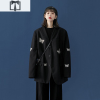 SUNTEK休闲网红小西装外套女秋冬季2020年新款韩版英伦风设计感小众西服外套短外套