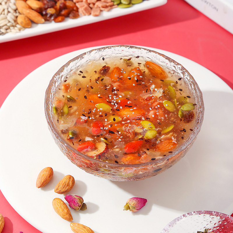 美粥玫瑰红枣坚果藕粉羹500g/罐 玫瑰藕粉速溶藕粉早餐冲饮高清大图