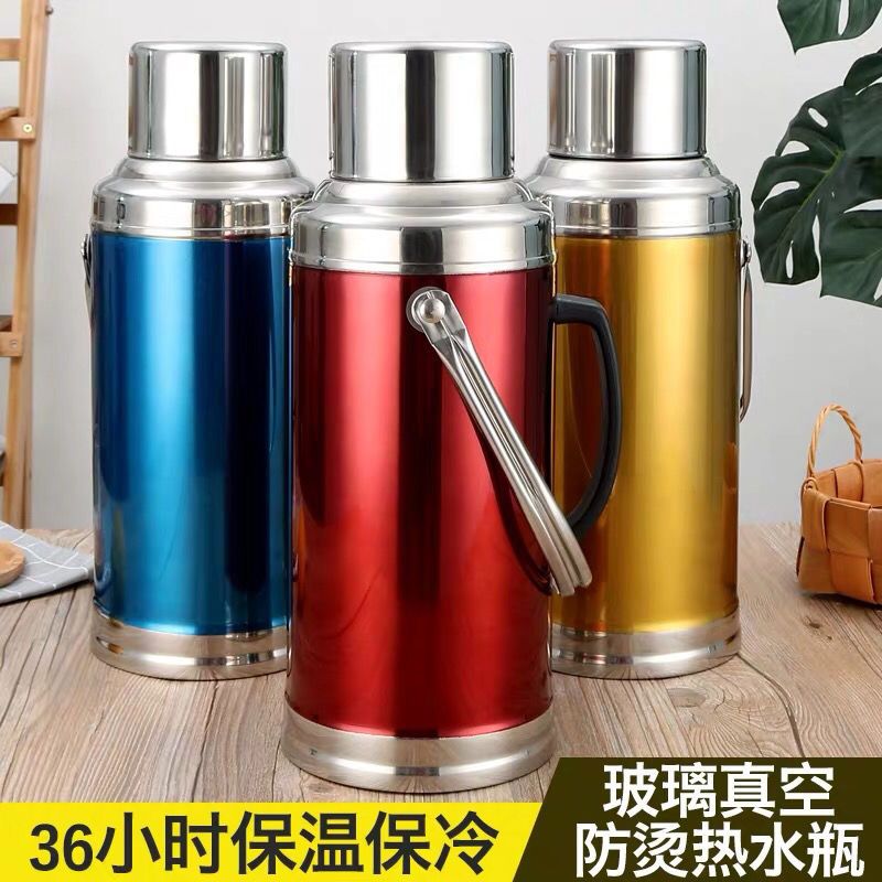 不锈钢外壳家用热水瓶保温壶学生用暖瓶暖壶暖水瓶保温瓶玻璃内胆 整套有内胆 2.0升5磅热水瓶胆