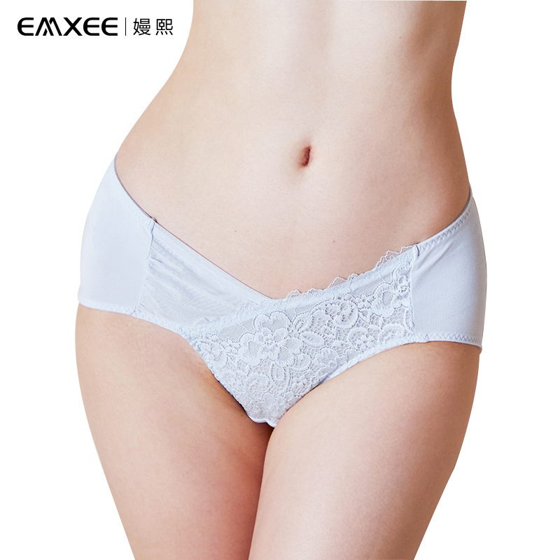 嫚熙 (EMXEE) 孕妇内裤竹纤维内衣中低腰托腹内裤月子装四季