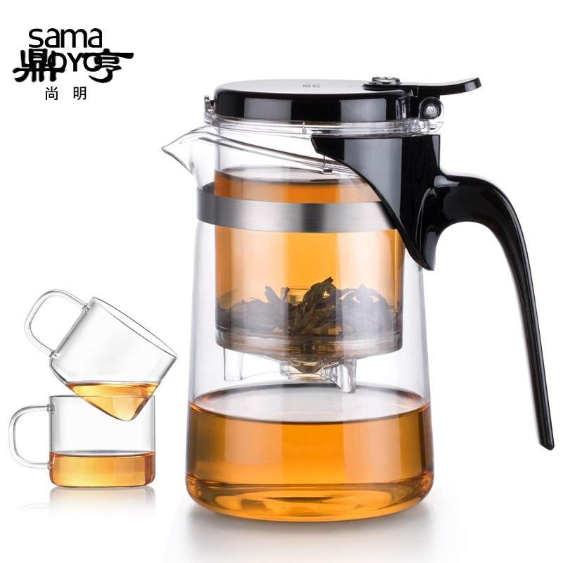 鼎亨飘逸杯76玻璃泡茶壶可拆洗过滤玲珑杯耐热玻璃茶具茶道冲泡器