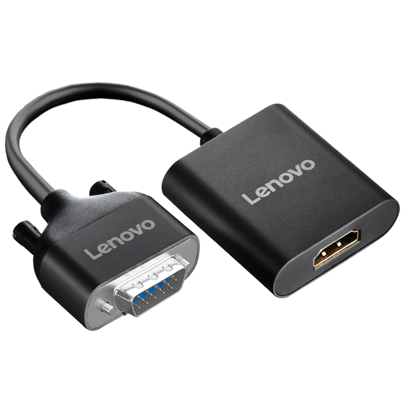 Lenovo/联想 原装VGA转HDMI转换器 带音频线笔记本台式机电脑高清视频显示器投影仪视频电视转接头 供电接口