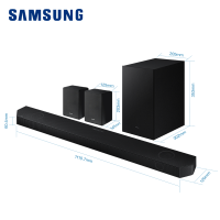 三星SAMSUNG HW-Q700B+SWA-9500S套装 物理5.1.4CH 杜比全景声回音壁家庭影院 音响 音箱