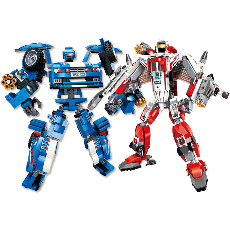 启蒙积木爆速游侠拼装男孩子儿童玩具飓风路霸幻影骑士变形机器人幻影