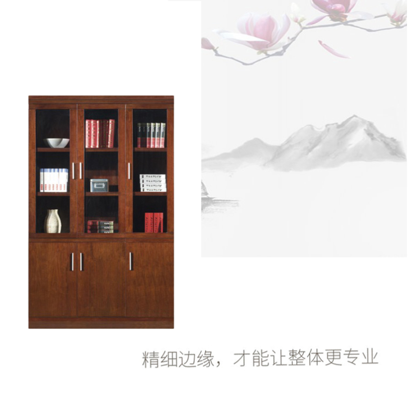 立美 三门文件柜 LMFM8M203 V1350W*450D*2200H 实木油漆