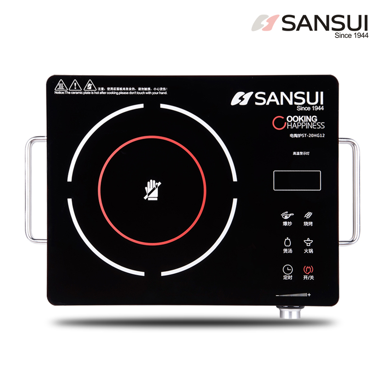 山水(SANSUI) DTL-20 超薄触摸全钢电陶炉大火力 低噪音 黑色高清大图