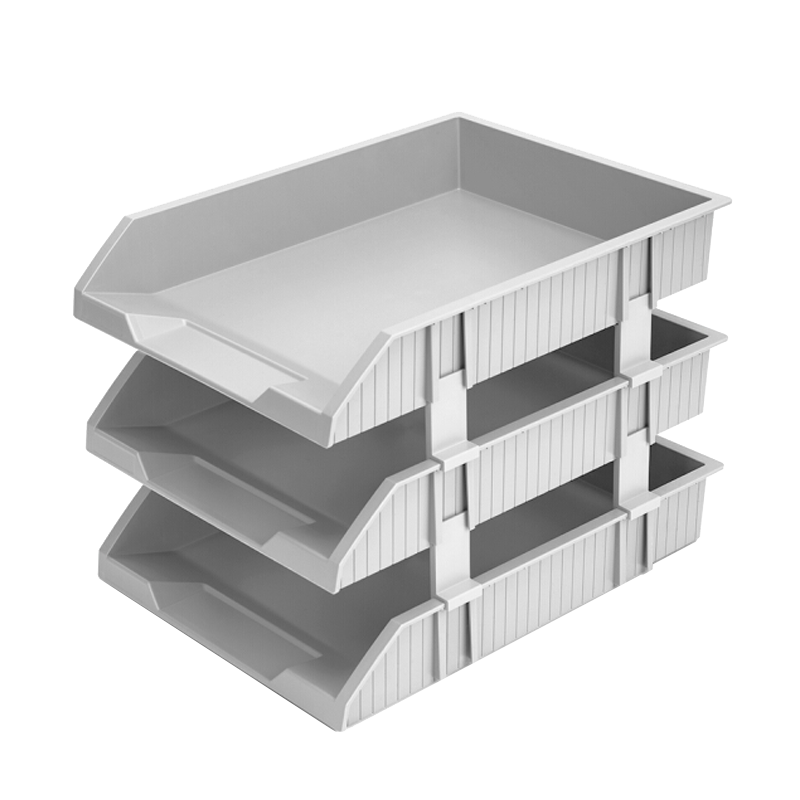 得力 9206 三层可调节收纳文件座 自由拆卸组装三层文件盘/文件框