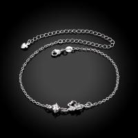 A008 Silver Anklet白锆石镀纯银脚链小清新气质脚饰品爱心天鹅女送女朋友七夕情人节礼物