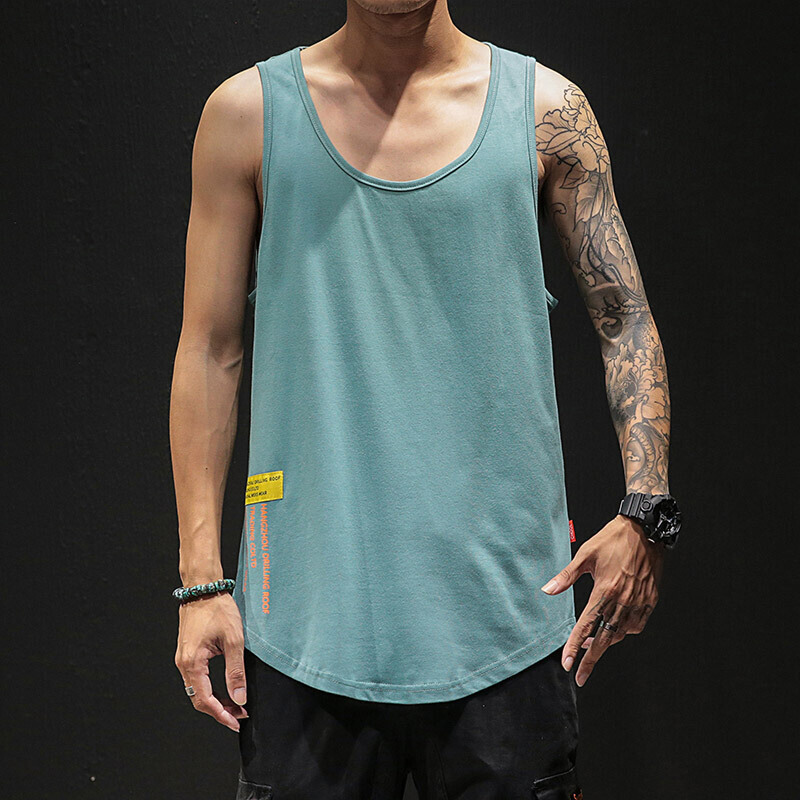 梵克公牛背心男夏季新款日系宽松大码无袖t恤休闲健身跨栏工字坎肩