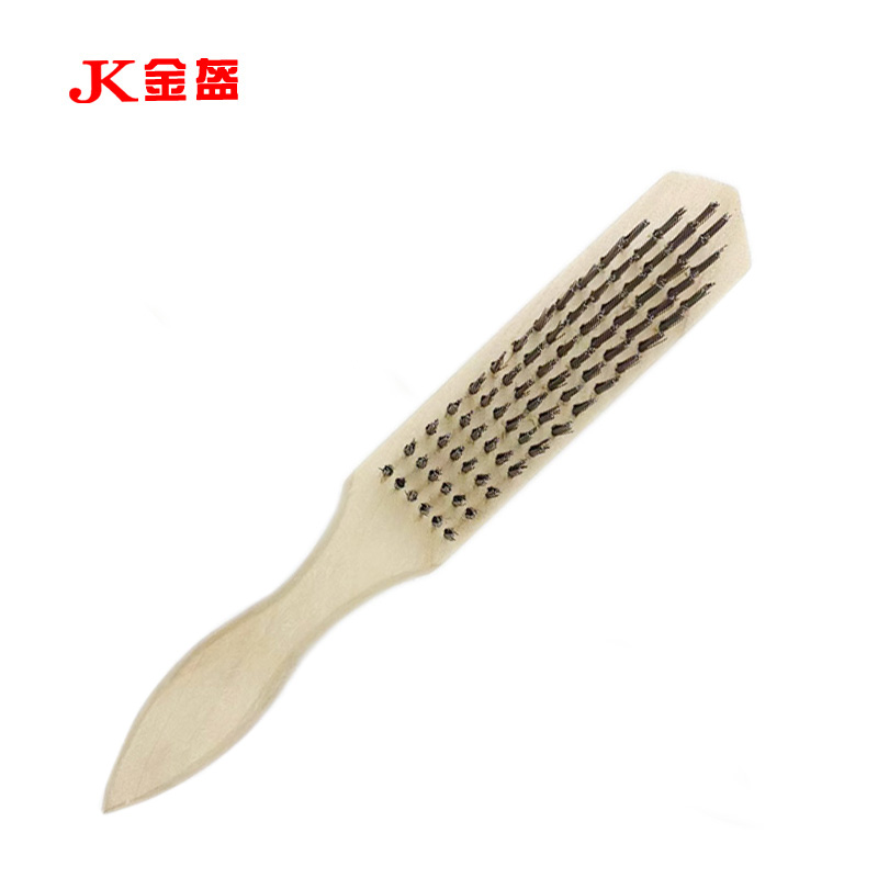 金盔木柄钢丝刷6行/把高清大图