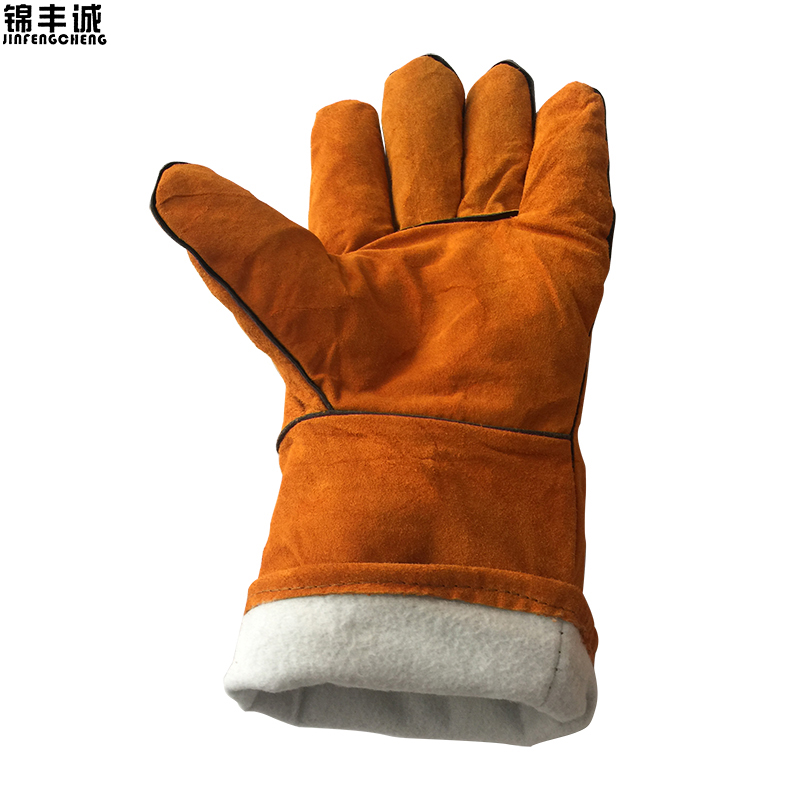 锦丰诚 电焊手套防火线牛皮手套 340mm 双高清大图