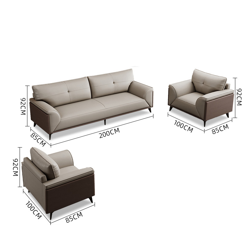 智叶舟办公沙发组合200*85*92cm(3+1+1)套高清大图