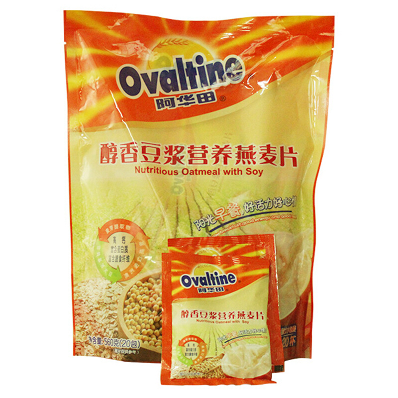 Ovaltine 阿华田 早餐麦片/谷物 醇香豆浆营养即食燕麦片560g(28g*20包) 澳洲进口燕麦