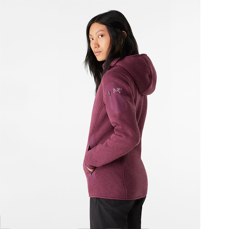 arcteryx女士抓绒软壳衣covert系列柔软舒适商务休闲连帽女士抓绒衣