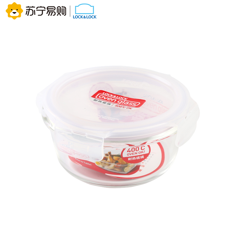 乐扣乐扣(Lock&Lock) 微波炉饭盒 耐热玻璃保鲜盒 四面锁扣格拉斯 LLG831(650ML)高清大图