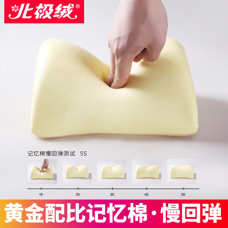 北极绒(Bejirong)汽车头枕护颈枕 太空记忆棉行车靠枕 车用座椅靠垫 舒适款米色