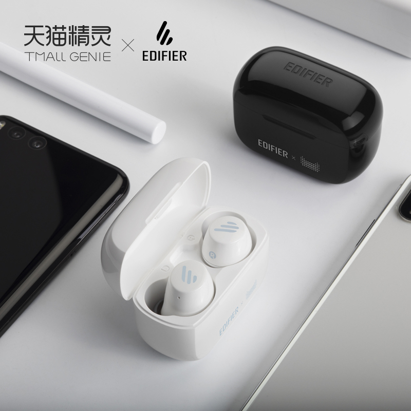 EDIFIER/漫步者 TWS A1天猫精灵定制无线蓝牙耳机运动双耳入耳式黑色